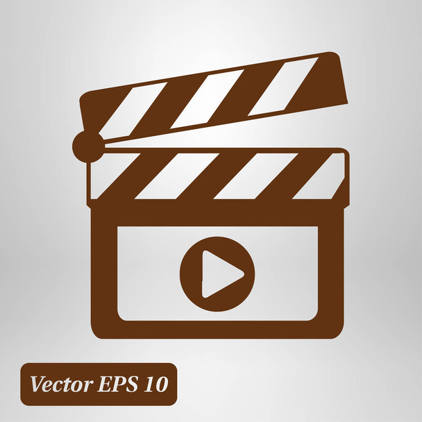 Film maker clapper board  icon. Flat design style. - Vector, Image