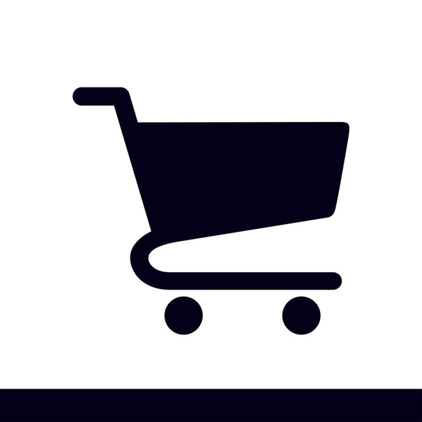 Icono plano de la carta de compras. Añadir un producto al carrito
. - Vector, Imagen