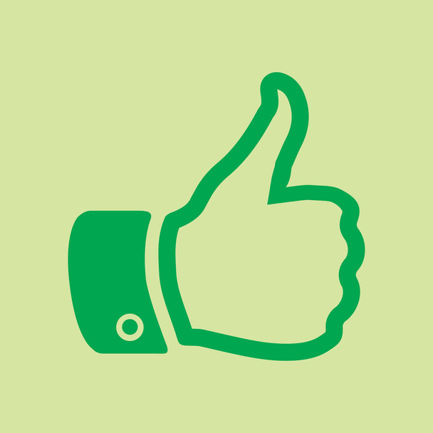 Like  icon. Hand finger up sign. Thumb up symbol. Flat design style.  - Vettoriali, immagini
