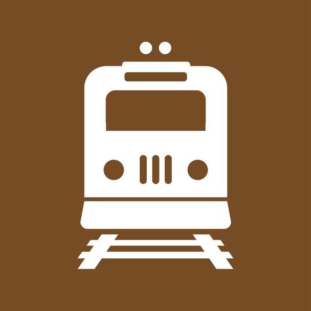 Τρένο στο εικονίδιο. Σύμβολο του μετρό. Σιδηροδρομικός Σταθμός σύνδεσης. - Διάνυσμα, εικόνα