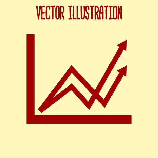 Business graph. Infographic. Chart icon. Growing graph simbol. Flat design style. - Vector, Image