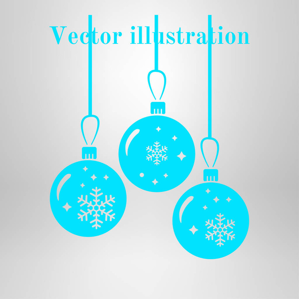 Christmas balls icon. New Year decoration. All to celebrate the New Year and Christmas. - Vektör, Görsel