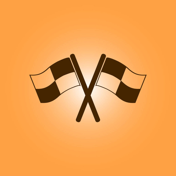 Flag icon. Location marker symbol. Checkered flags sign. Flat design style. - Vector, Image