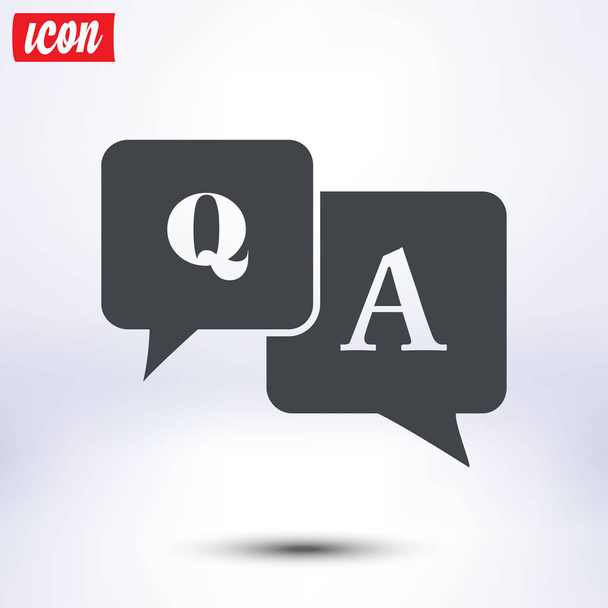 Signo de Q & A. Burbujas del habla con pregunta y respuesta
. - Vector, Imagen
