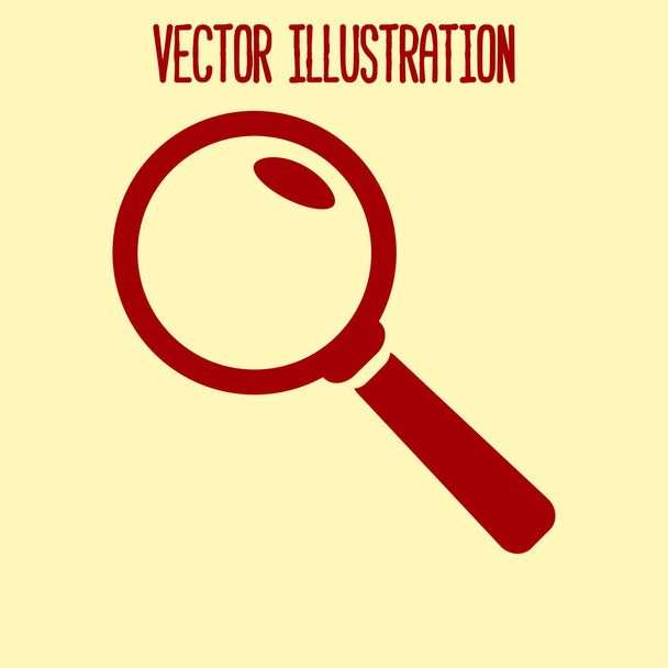 Icon of loupe. Search button. Magnifying glass. Flat design style.  - Vector, Image