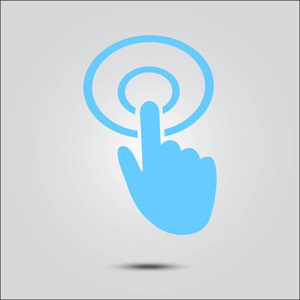 Icono de signo del cursor de mano. Mano símbolo puntero. Navegación moderna del sitio web UI. Diseño plano
.  - Vector, imagen