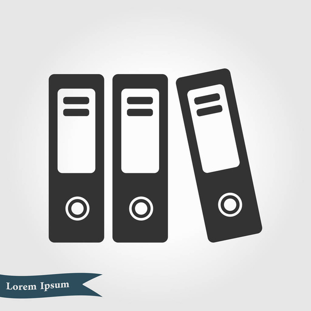 Office folders with papers and documents. Archives folder icon.  - Vector, Image