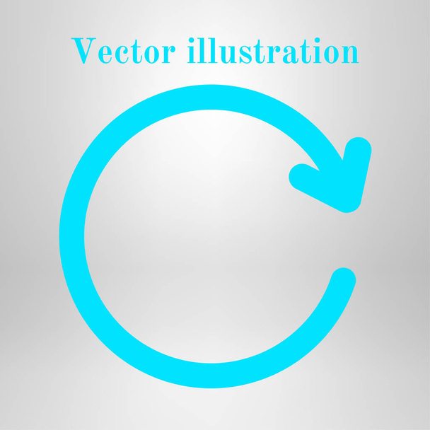 Circular arrow sign vector icon.The arrow that moves to the right. - Vetor, Imagem
