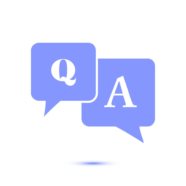 Symbol znaku Q&A. Dymki z pytań i odpowiedzi. - Wektor, obraz