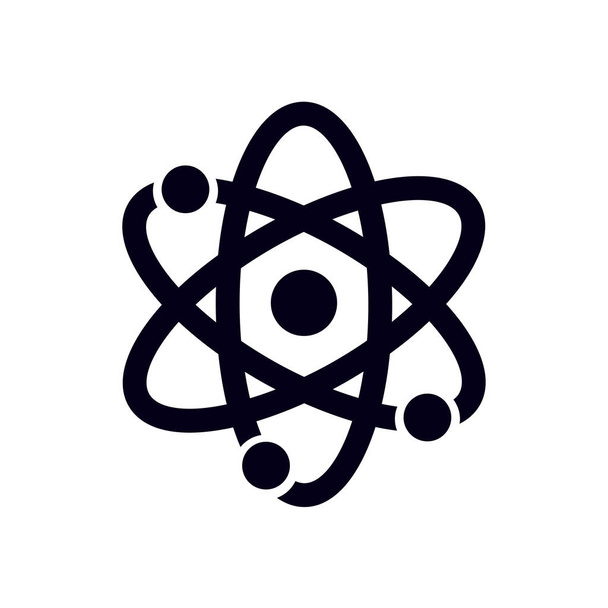 Atomzeichensymbol. Atom-Teil-Symbol. flacher Designstil. - Vektor, Bild