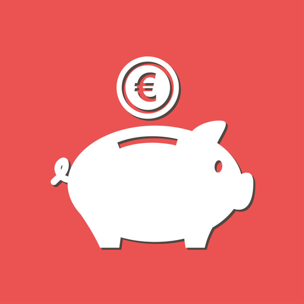 Piggy bank icon. Pictograph of moneybox. Flat design. - Vector, Image