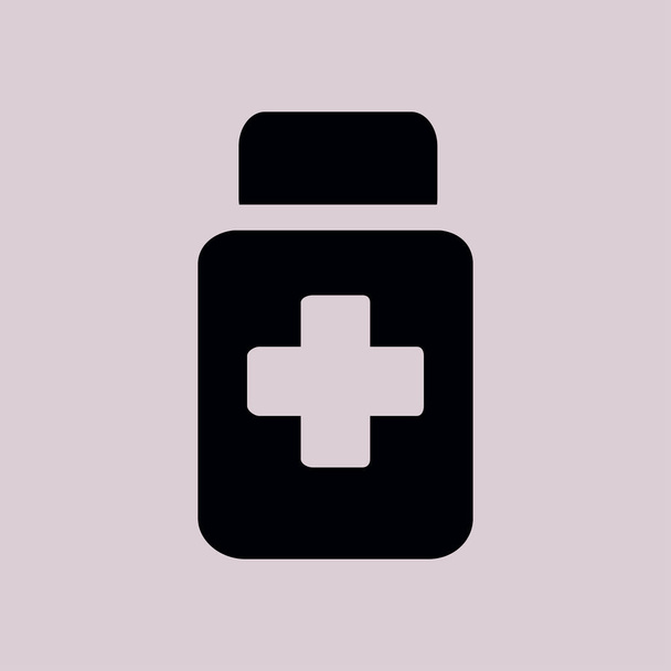 Gyógyszerek jel ikonra. A szervizcsomag tabletták. Lapos kivitel stílus.  - Vektor, kép
