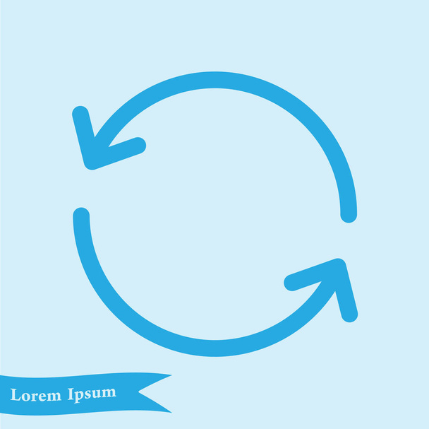 Circular arrow sign vector icon. Flat design style. - Vector, Image