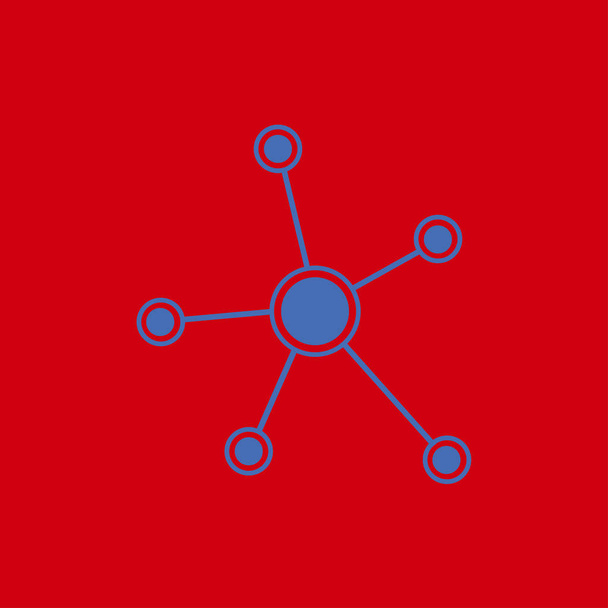 Közösségi hálózat egyetlen ikonja. Globális technológia. Szociális kapcsolatok hálózata. - Vektor, kép
