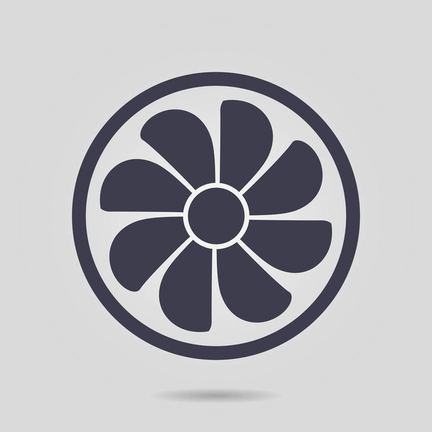 Exhaust fan icon. Ventilator symbol. Flat design style. - Vector, Image