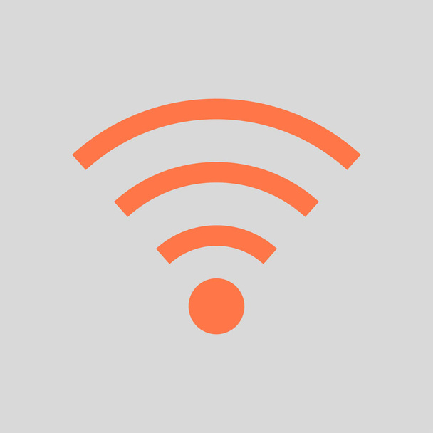 Wifi のシンボル。ベクトルのワイヤレス ネットワーク アイコン。フラットなデザイン スタイル. - ベクター画像