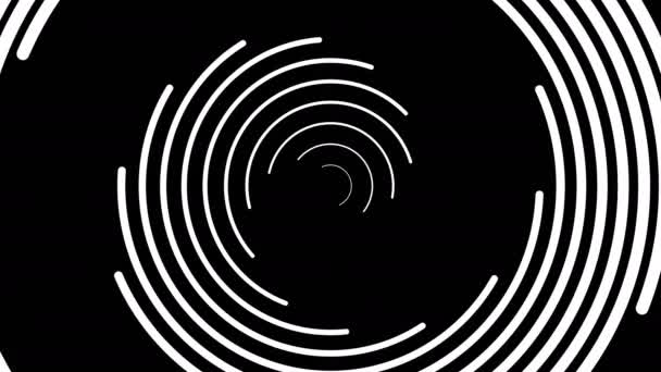 Streszczenie geometryczne białe obrysy, spirala, obracanie, linie, tła wygenerowane komputerowo, 3d renderowania tła - Materiał filmowy, wideo