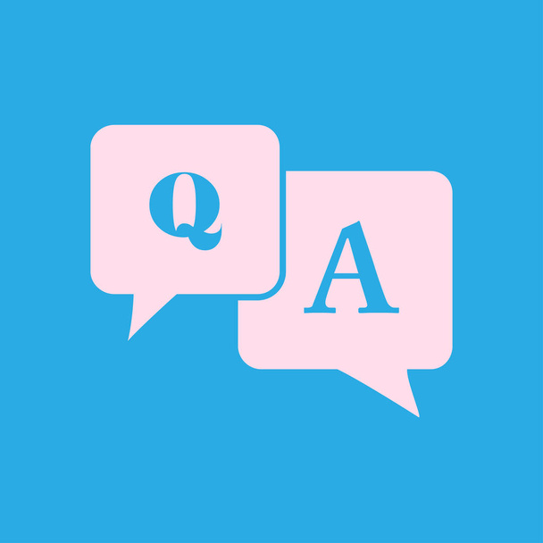 Символ знаку Q&A. Бульбашки мовлення з питанням і відповіддю
. - Вектор, зображення