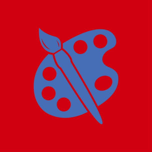 Pinsel mit Palettensymbol. abstrakte Farbillustration - Vektor, Bild
