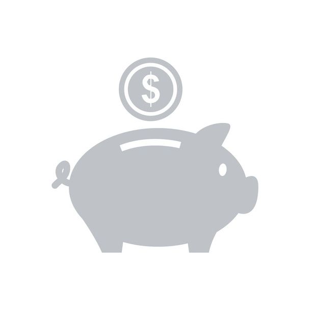 Piggy bank pictogram. Pictograph van moneybox. Platte ontwerp. - Vector, afbeelding