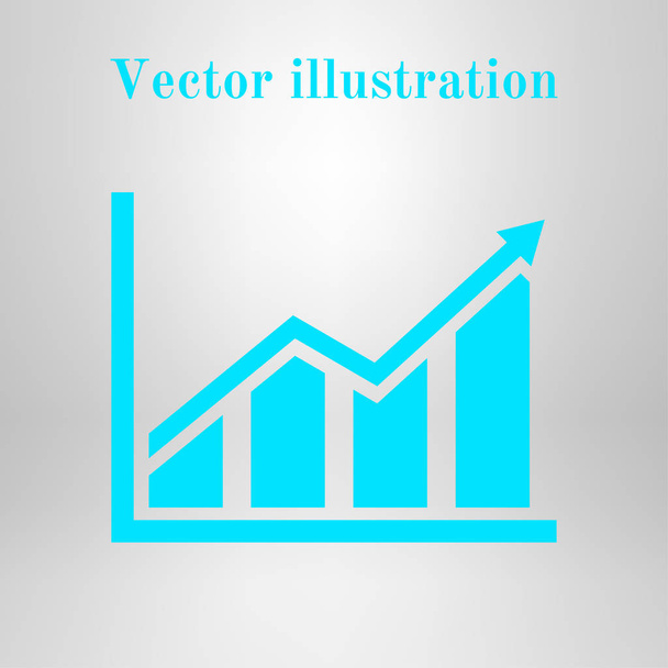 Infographic. Chart icon. Growing graph simbol. Flat design style. - Вектор, зображення