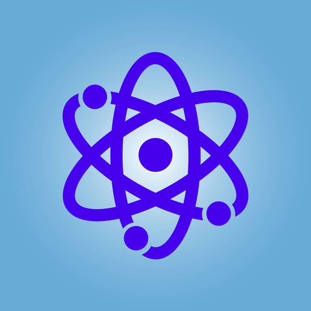 Atom σημάδι σύμβολο. Εικονίδιο τμήματος Atom. Επίπεδη σχεδίαση στυλ. - Διάνυσμα, εικόνα