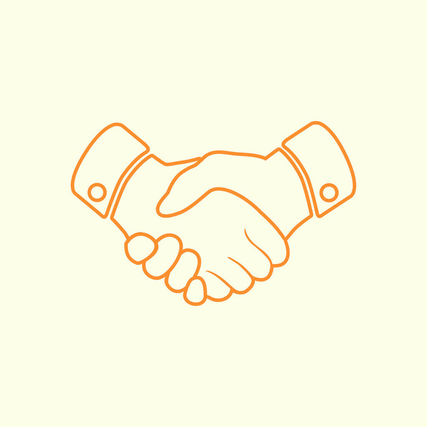 Handshake-Zeichen-Symbol. Erfolgreiches Geschäftssymbol. flacher Designstil. - Vektor, Bild