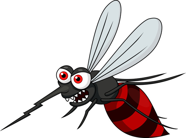 怒っている蚊の漫画 - ベクター画像