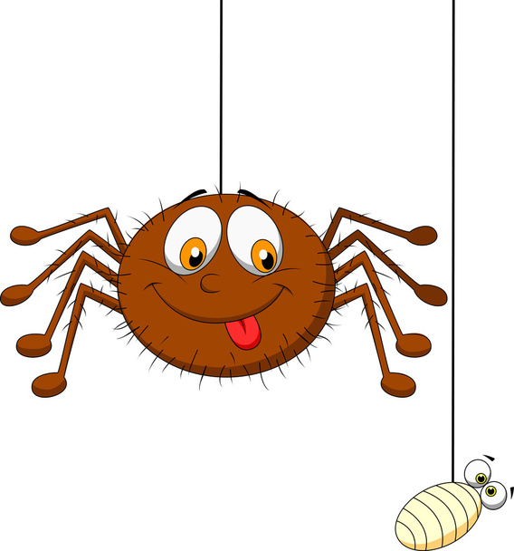蜘蛛と獲物の漫画 - ベクター画像