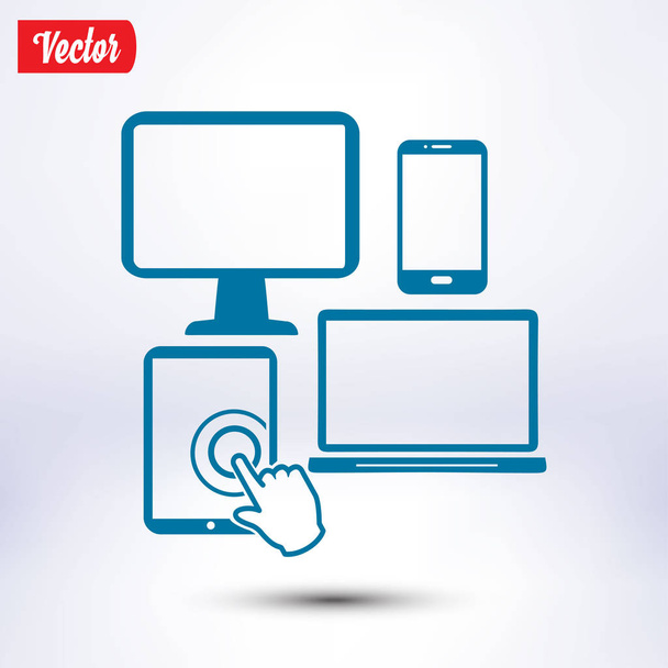 Smartphone computer tablet netbook symbol. Flat design. - Vector, Image