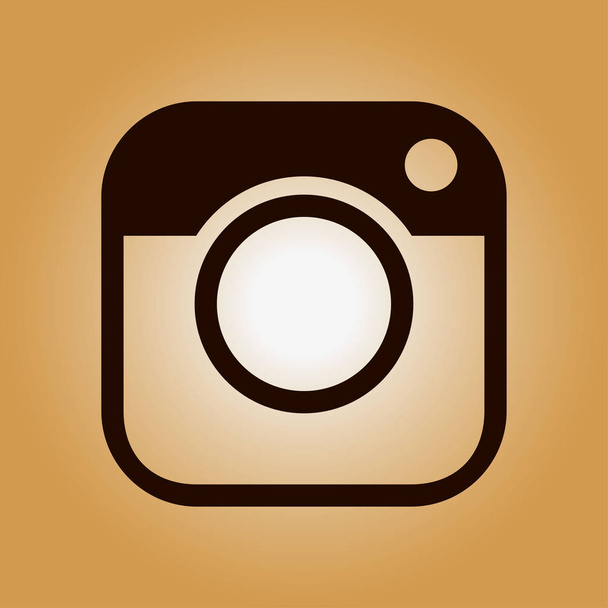 Photo camera icon.Social media sign simbol. Hipster camera.  - Vector, Image
