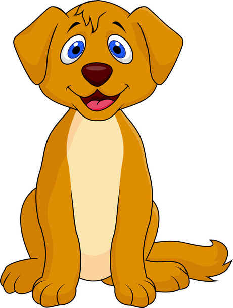 Corte perro dibujos animados sentado
 - Vector, imagen