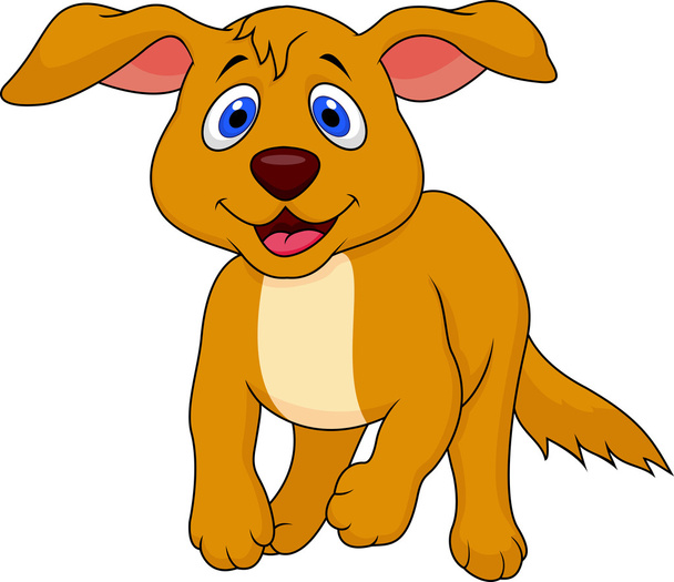 Cute dog cartoon running - Vetor, Imagem