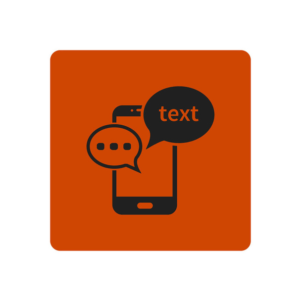 Mobiele babbelen pictogram. Mobiele telefoon die Web chatten en dialoogvenster. - Vector, afbeelding