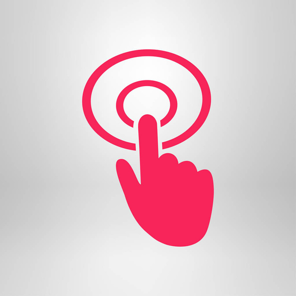 Icono de signo del cursor de mano. Mano símbolo puntero. Navegación moderna del sitio web UI. Diseño plano. EPS 10
. - Vector, Imagen