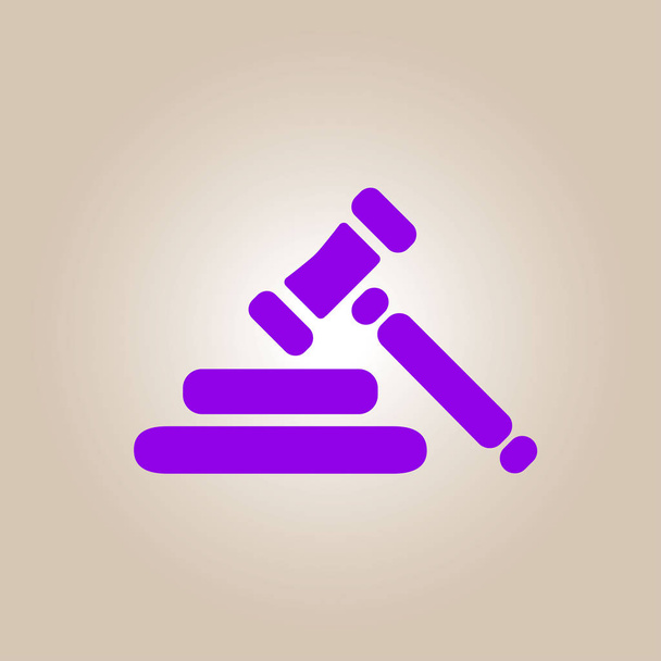 Auction hammer pictogram. Law judge gavel icon. Flat design style. - Vector, Image