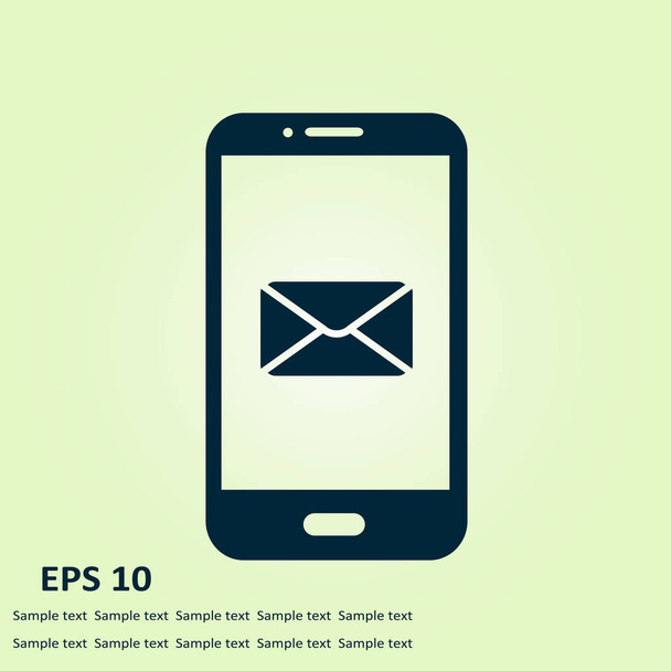Smartphone email or sms icon. Mobile mail sign symbol. - Vector, Image