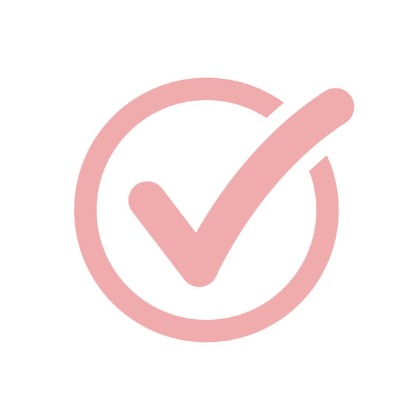 Lista de verificación icono de botón. Marca de verificación en signo redondo
. - Vector, imagen