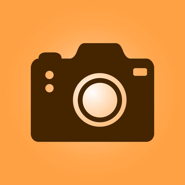 Fénykép fényképezőgép szimbólum. DSLR fényképezőgép aláírás ikonra. Digitális fényképezőgép. Lapos kivitel stílus.  - Vektor, kép