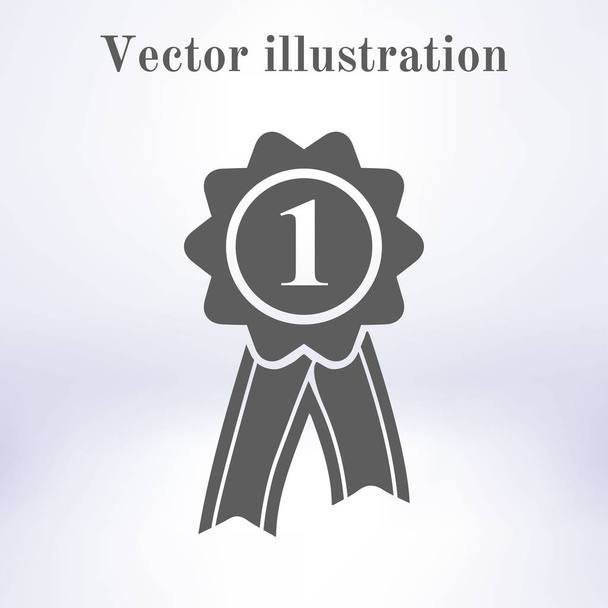  Badge with ribbons icon. Award rosette with ribbon simbol. - Vector, afbeelding