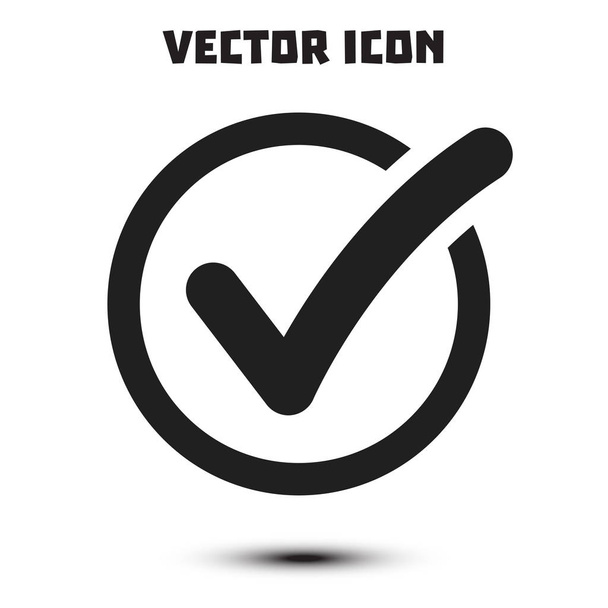 Check list button icon. Check mark in round sign. - Vector, Image