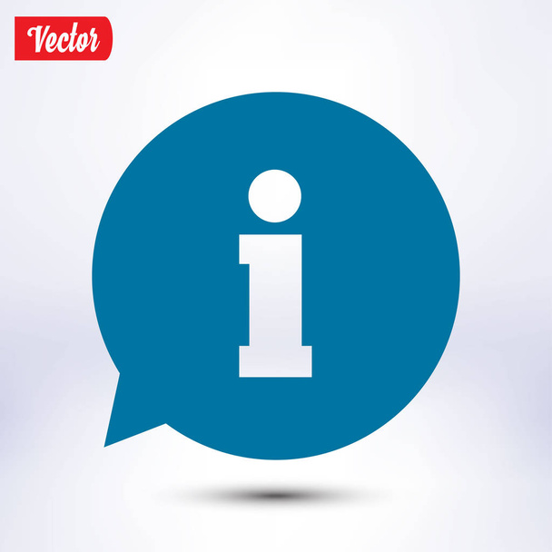 Info speech bubble symbol. Flat design style. - Vector, Image