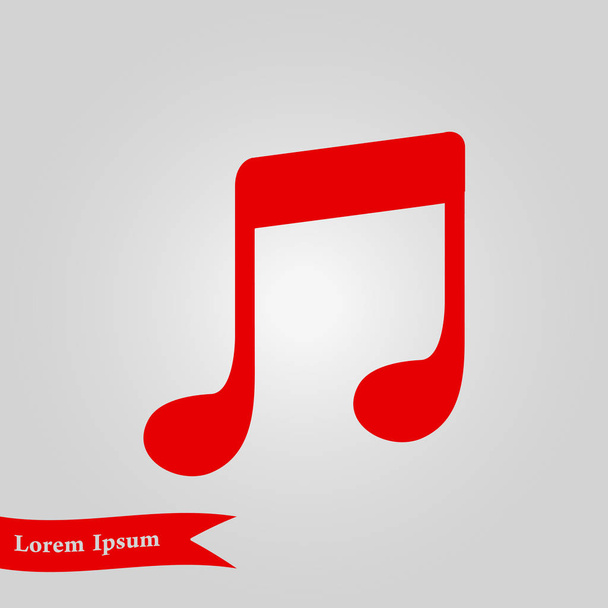 Music note icon. Character listening song. Flat design style. - Vector, Image