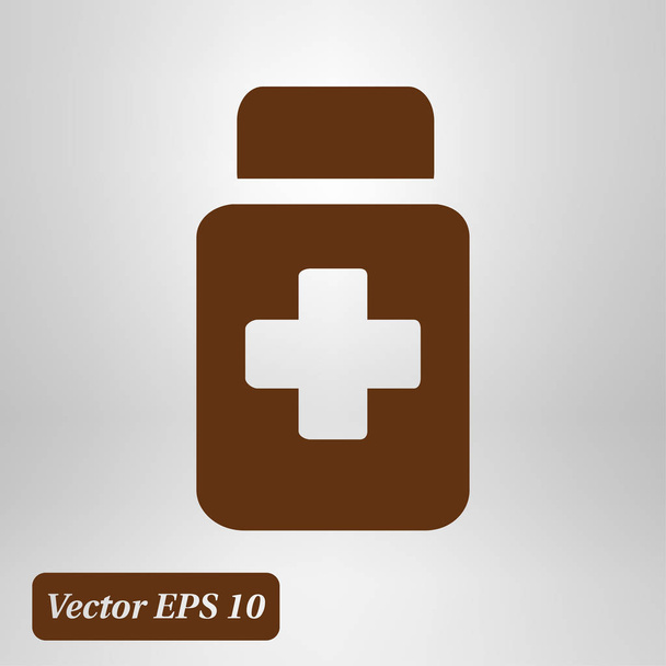 Drugs sign icon. Pack with pills. Flat design style.  - Vector, Image