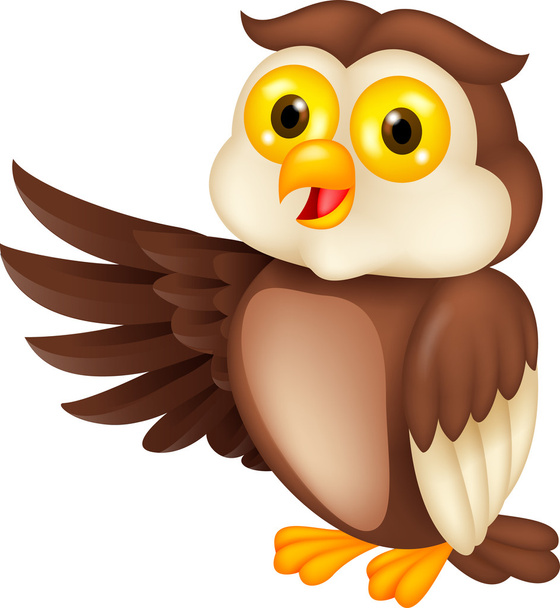 Карикатура на сову
 - Вектор,изображение