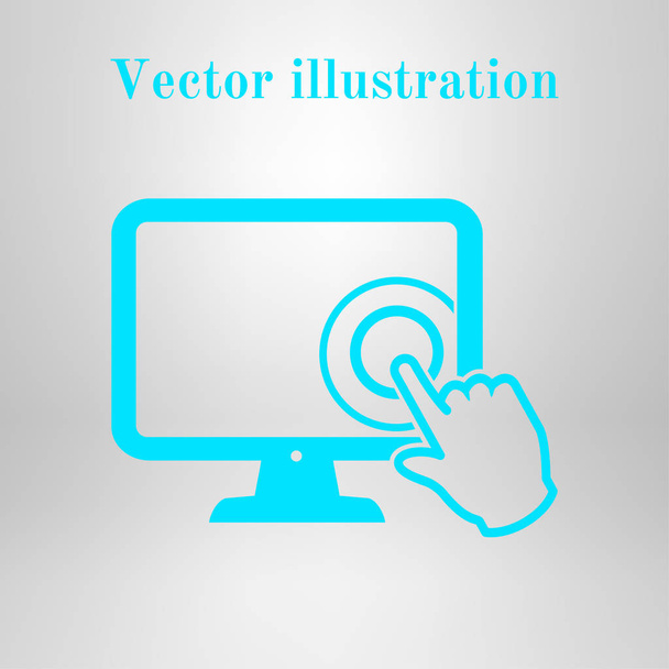 Touch screen monitor icon. Hand pointer sign. - Vector, Image