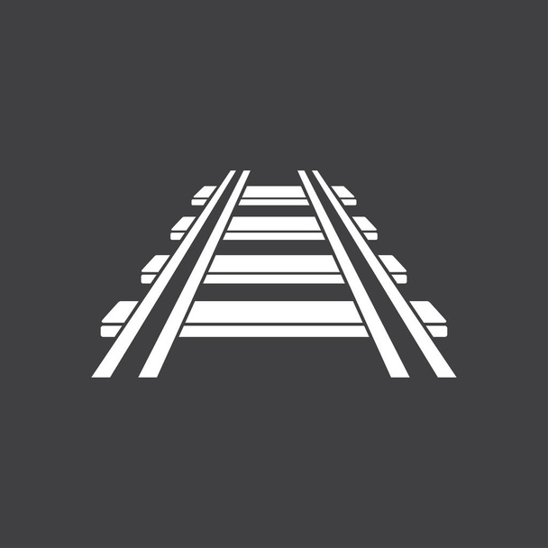 L'icône du chemin de fer. Panneau de train. Symbole routier
.   - Vecteur, image