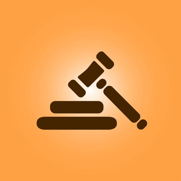 Auction hammer pictogram. Law judge gavel icon. Flat design style. - Vector, Image