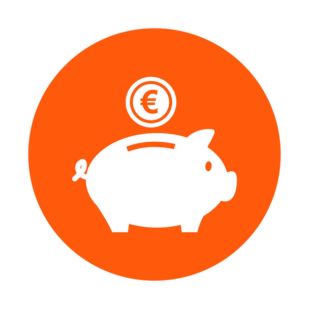 Piggy bank icon. Pictograph of moneybox. Flat design. - Vector, Image