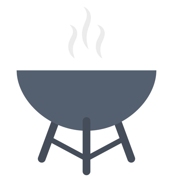BBQ charcoal grill, Vector Icon, który mogą być łatwo modyfikowane lub edytować - Wektor, obraz